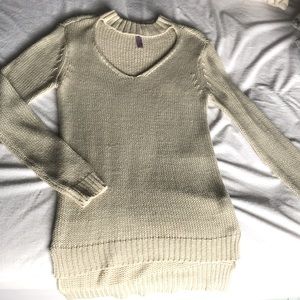 Cream v neck sweater
